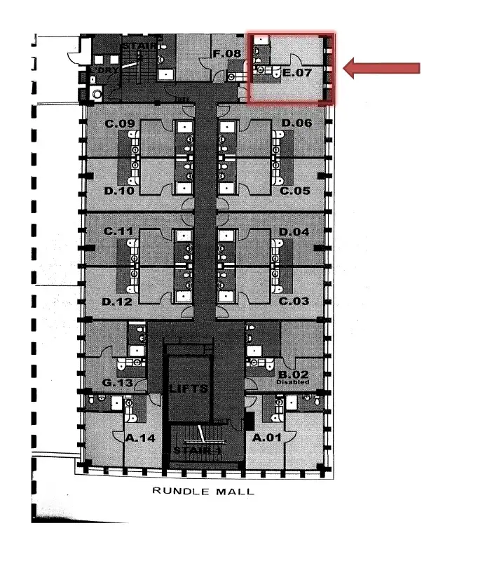 Floorplan of Homely apartment listing, 707/160 Rundle Mall, Adelaide SA 5000