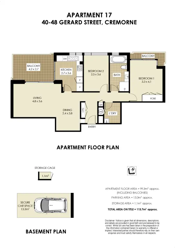 Floorplan of Homely apartment listing, 17/40 Gerard Street, Cremorne NSW 2090