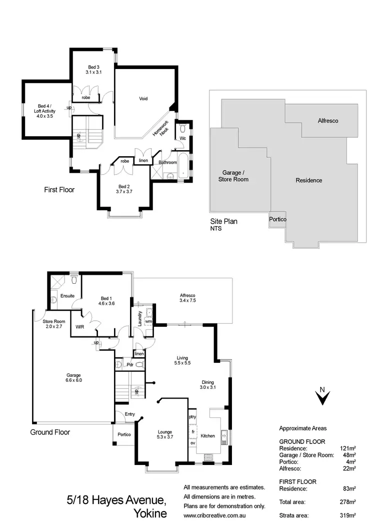 Floorplan of Homely townhouse listing, 5/18 Hayes Avenue, Yokine WA 6060