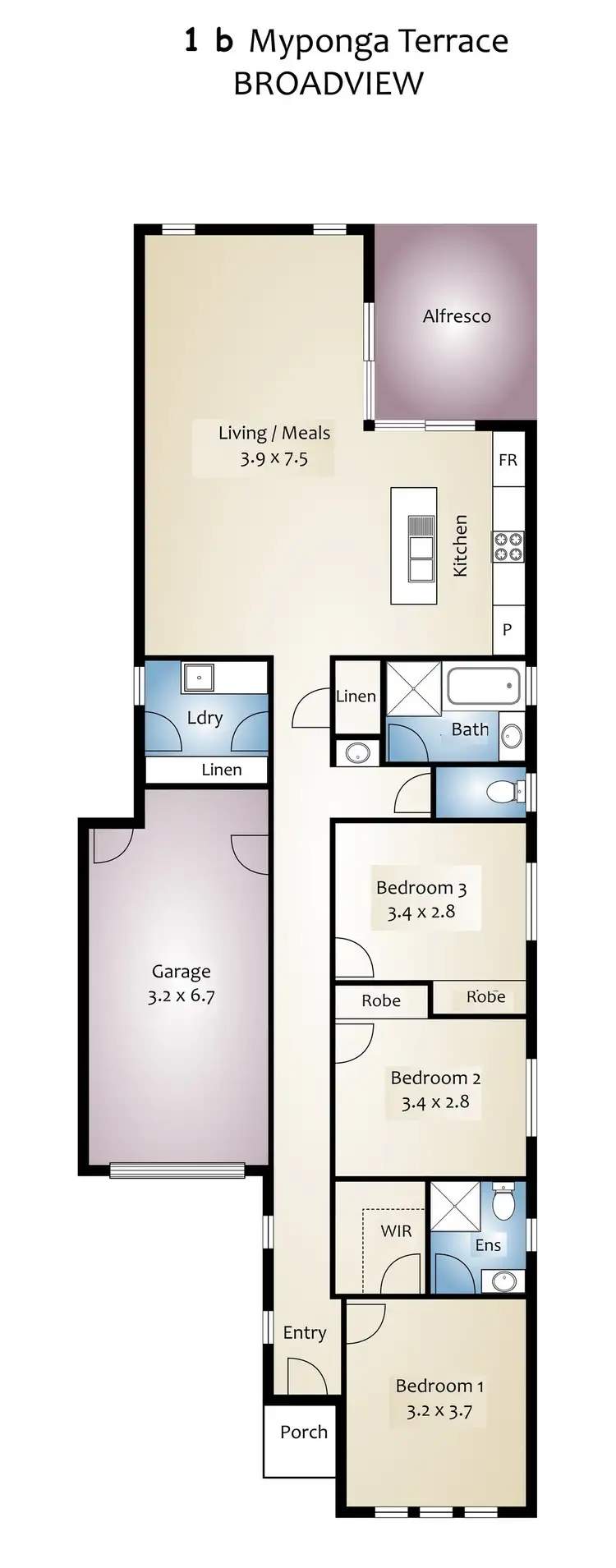 Floorplan of Homely house listing, 1B Myponga Terrace, Broadview SA 5083