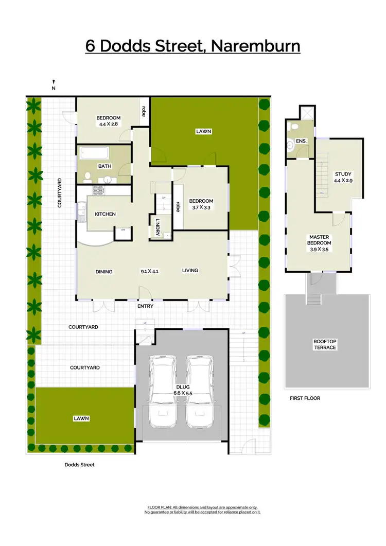 Floorplan of Homely semi-detached listing, 6 Dodds Street, Naremburn NSW 2065