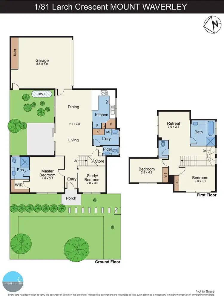 Floorplan of Homely townhouse listing, 1/81 Larch Crescent, Mount Waverley VIC 3149
