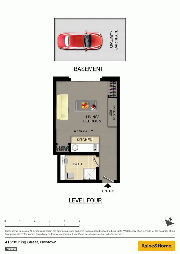 Floorplan of Homely studio listing, 415/88 King Street, Newtown NSW 2042