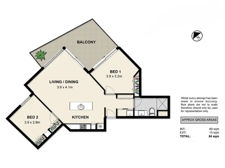Floorplan of Homely apartment listing, 409/420 Queen Street, Brisbane City QLD 4000