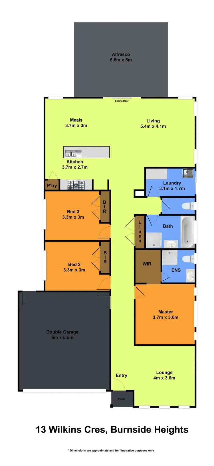 Floorplan of Homely house listing, 13 Wilkins Crescent, Burnside Heights VIC 3023