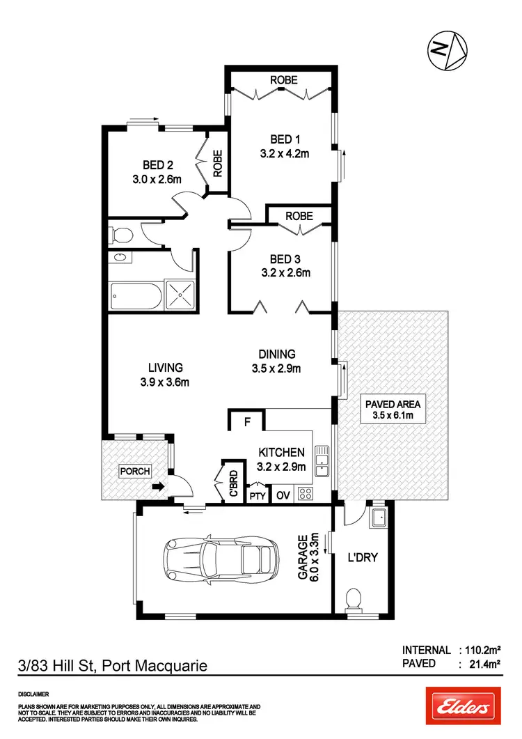 Floorplan of Homely unit listing, 3/83 Hill Street, Port Macquarie NSW 2444