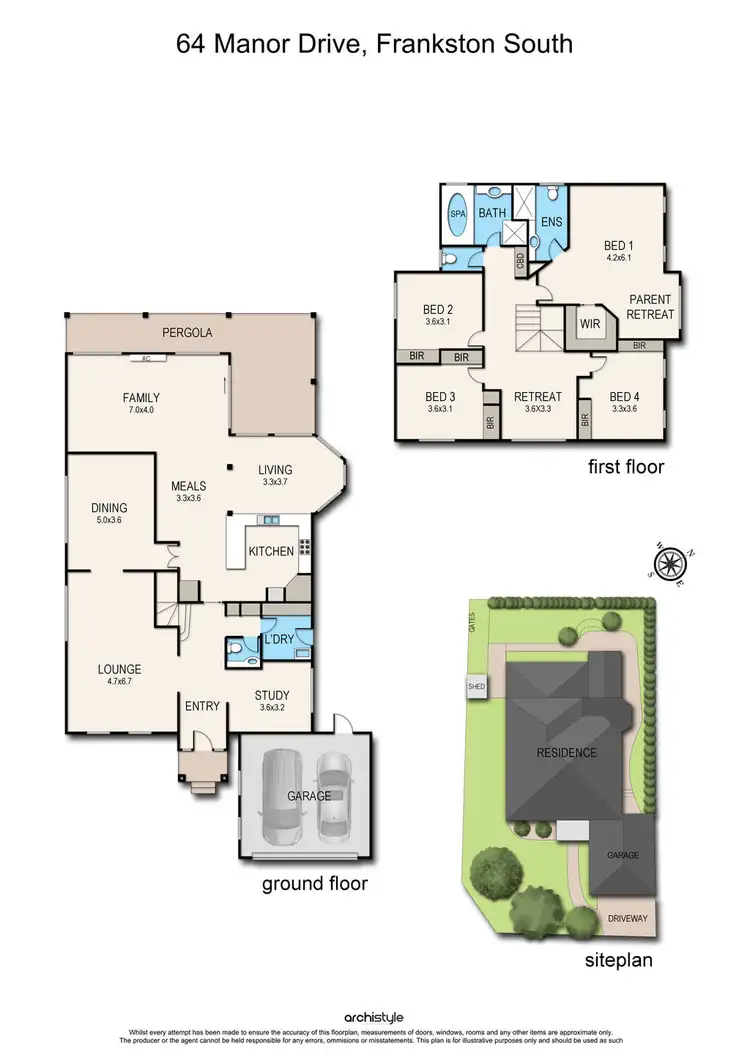 Floorplan of Homely house listing, 64 Manor Drive, Frankston South VIC 3199