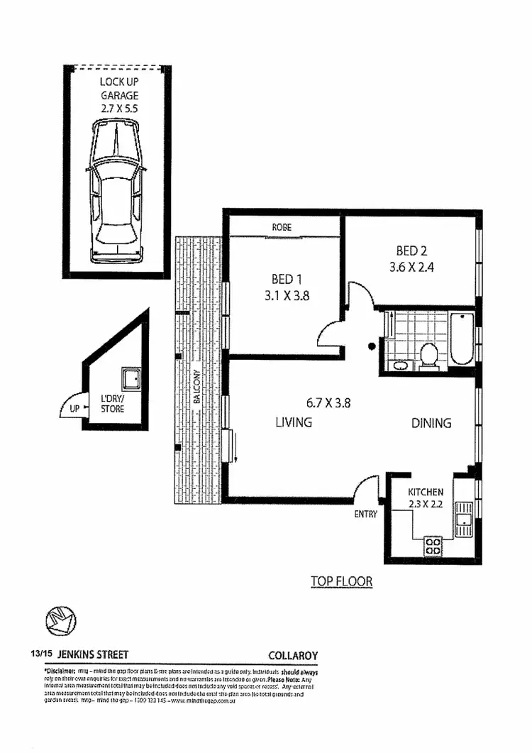 Floorplan of Homely unit listing, 13/15 Jenkins Street, Collaroy NSW 2097