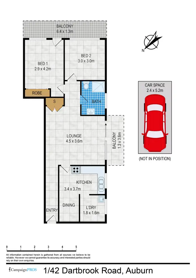 Floorplan of Homely unit listing, 1/42 Dartbrook Road, Auburn NSW 2144