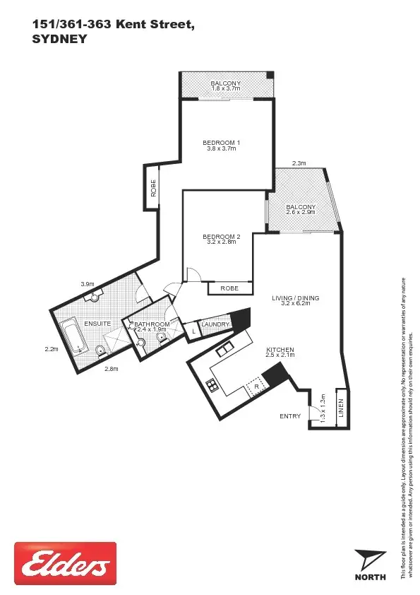Floorplan of Homely apartment listing, 151/361-363 Kent Street, Sydney NSW 2000