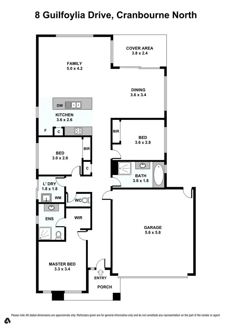 Floorplan of Homely house listing, 8 Guilfoylia Drive, Cranbourne North VIC 3977