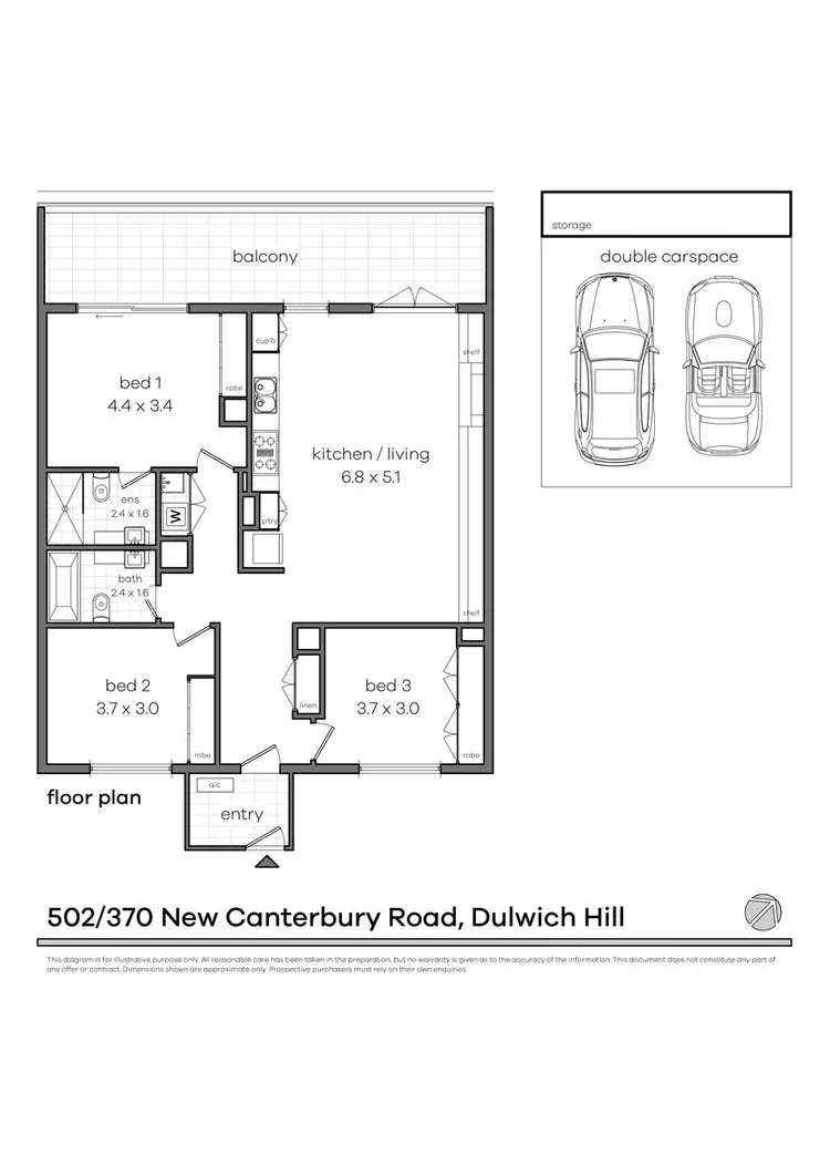 Floorplan of Homely apartment listing, 502/370 New Canterbury Road, Dulwich Hill NSW 2203