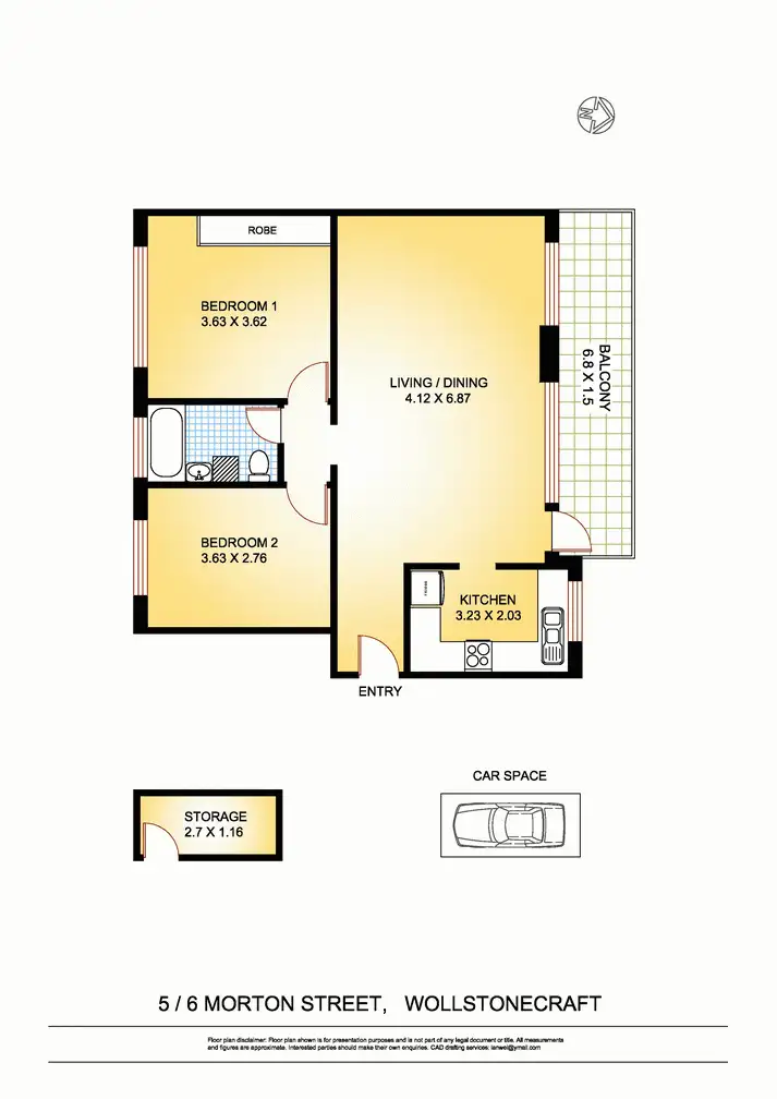Floorplan of Homely apartment listing, 5/6 Morton Street, Wollstonecraft NSW 2065