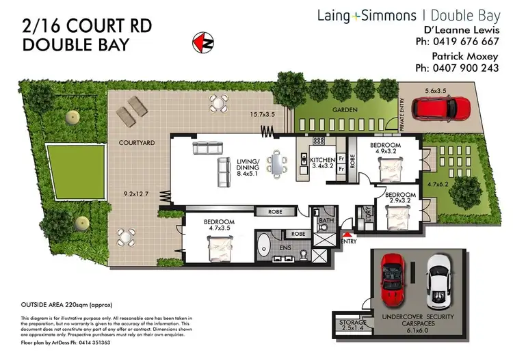 Floorplan of Homely apartment listing, 2 "Amarco" 16 Court Road, Double Bay NSW 2028