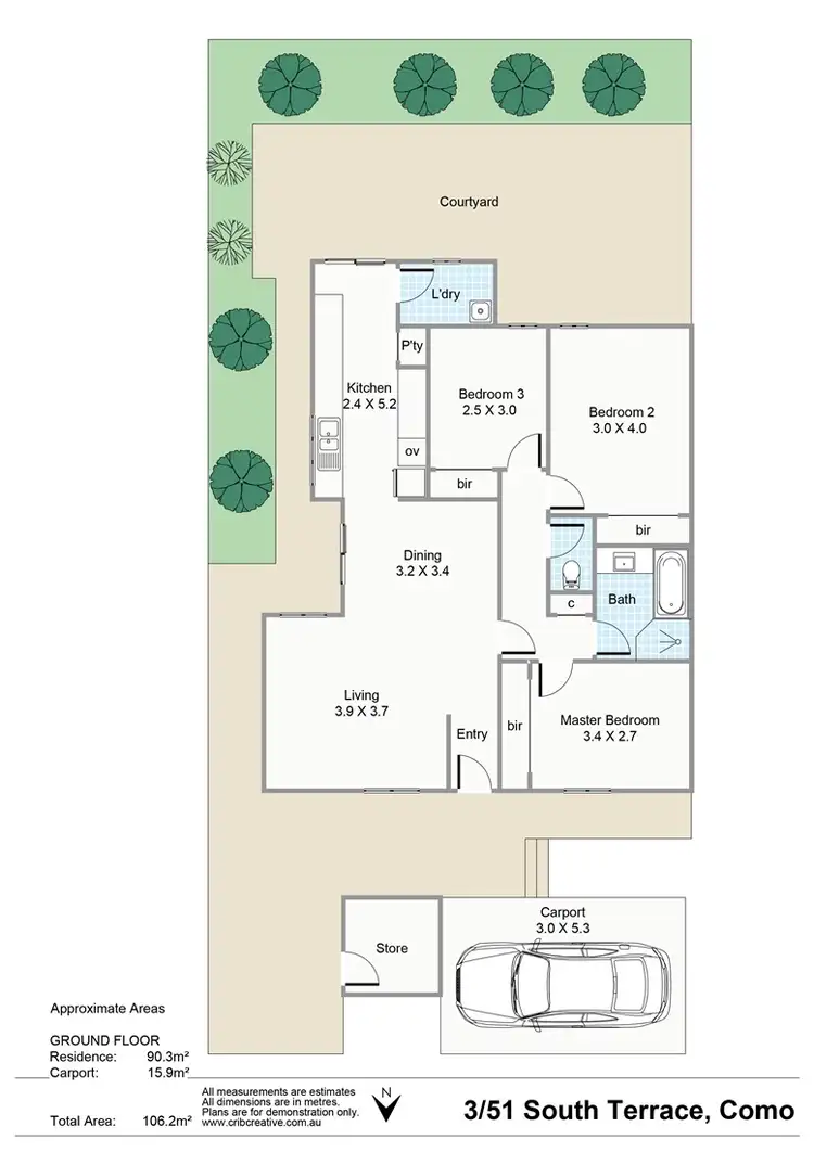 Floorplan of Homely house listing, 3/51 South Terrace, Como WA 6152