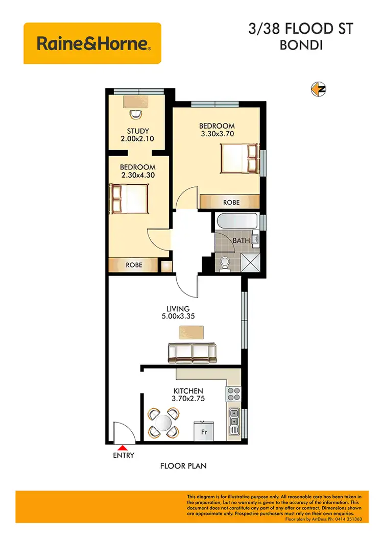 Floorplan of Homely apartment listing, 3/38 Flood Street, Bondi NSW 2026