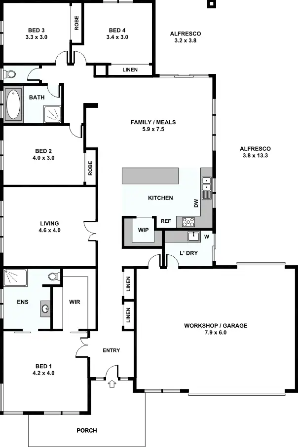 Floorplan of Homely house listing, 19 Eaglehawk Boulevard, Eynesbury VIC 3338
