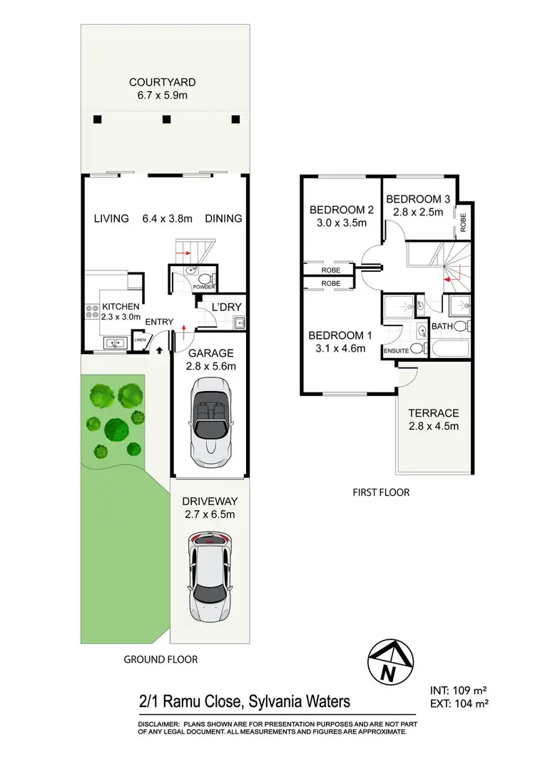 Floorplan of Homely townhouse listing, 2/1 Ramu Close, Sylvania Waters NSW 2224
