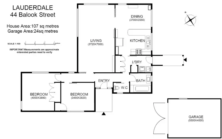 Floorplan of Homely house listing, 44 Balook Street, Lauderdale TAS 7021