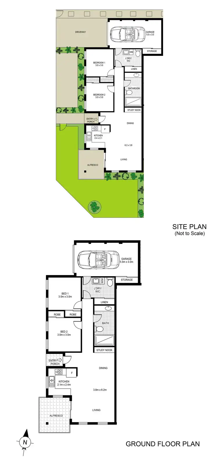 Floorplan of Homely unit listing, 2 Lemongrass Circuit, Wauchope NSW 2446