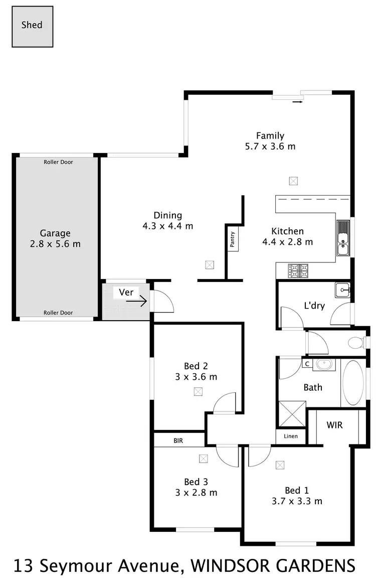 Floorplan of Homely house listing, 13 Seymour Avenue, Windsor Gardens SA 5087