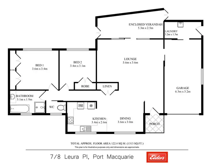 Floorplan of Homely villa listing, 7/8 Leura Place, Port Macquarie NSW 2444