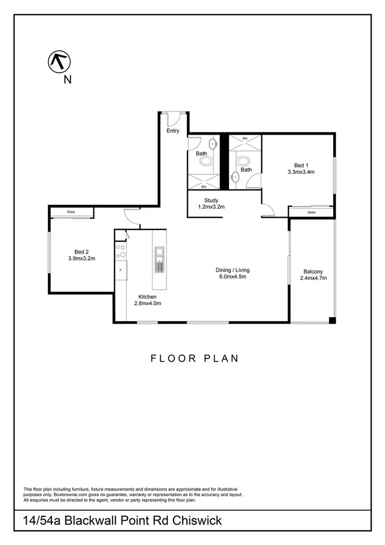 Floorplan of Homely apartment listing, 14/54a Blackwall Point Road, Chiswick NSW 2046