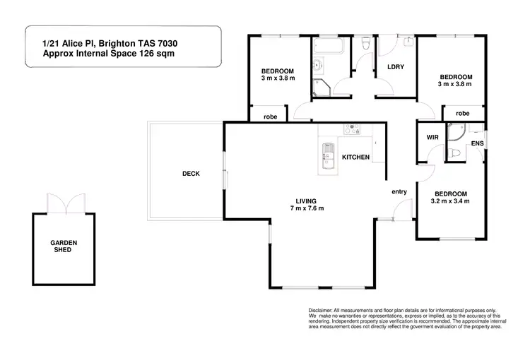 Floorplan of Homely unit listing, 1/21 Alice Place, Brighton TAS 7030