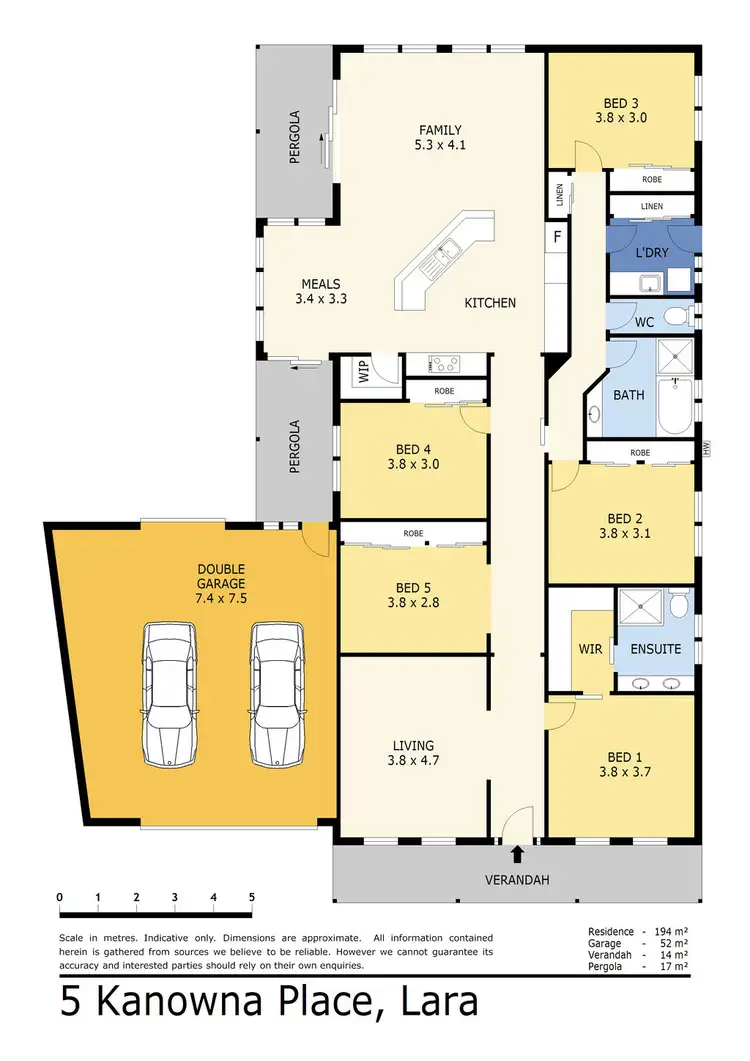 Floorplan of Homely house listing, 5 Kanowna Place, Lara VIC 3212