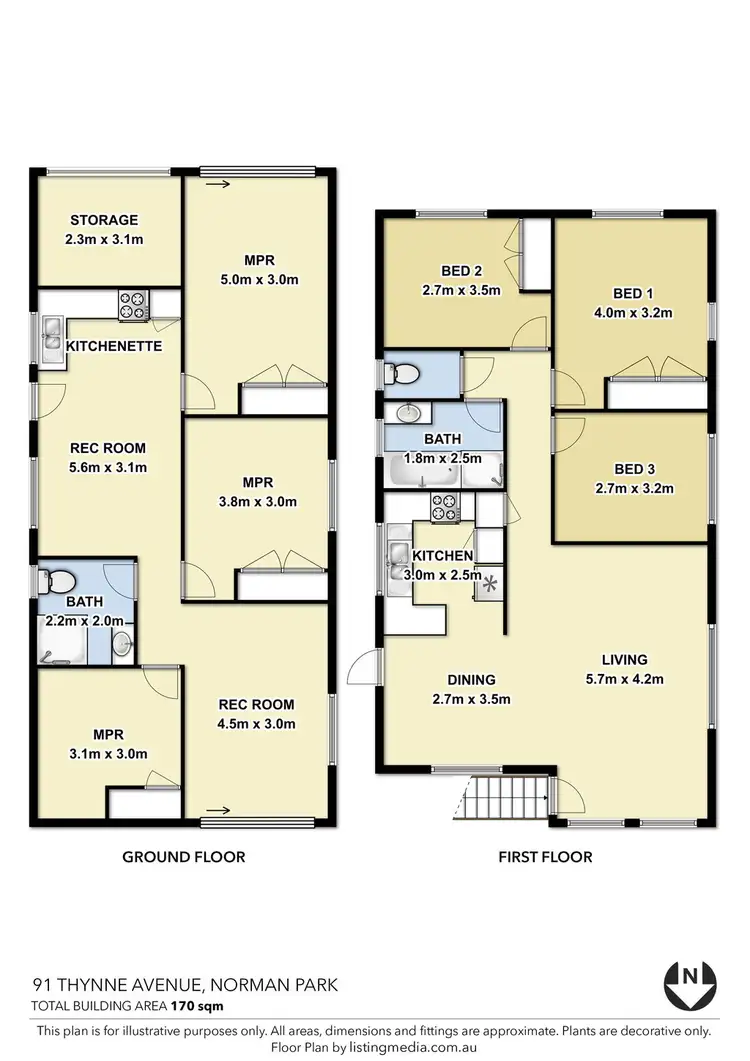 Floorplan of Homely house listing, 91 Thynne Avenue, Norman Park QLD 4170