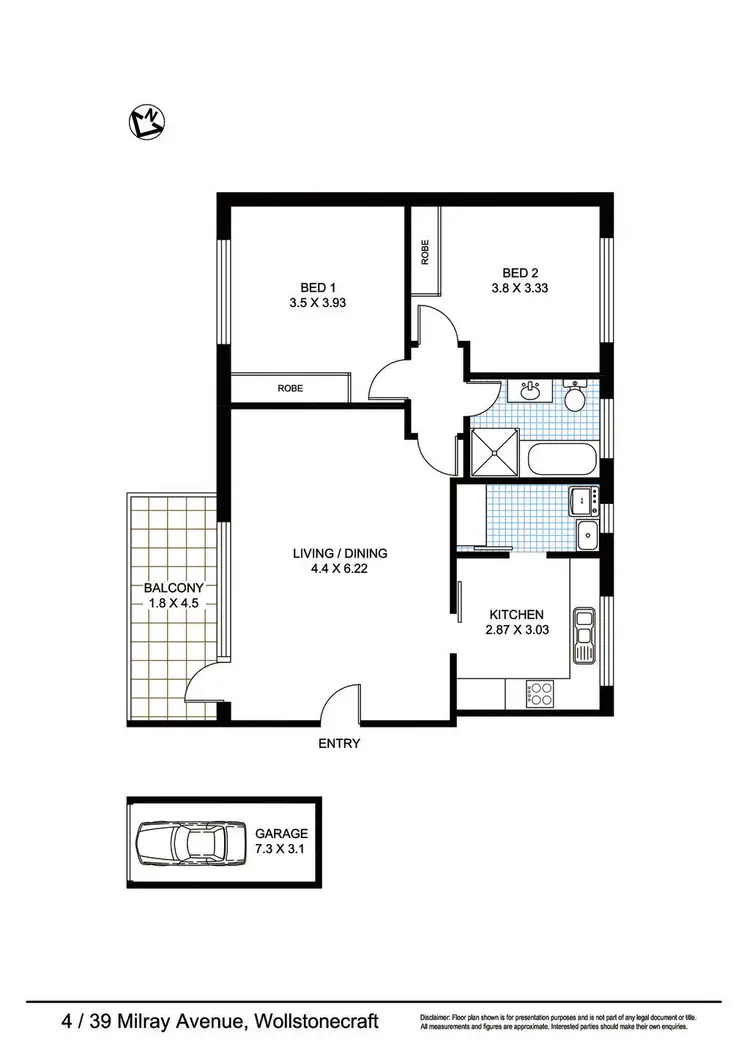 Floorplan of Homely apartment listing, 4/39 Milray Ave, Wollstonecraft NSW 2065