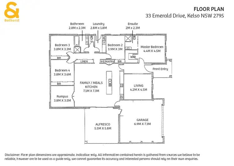 Floorplan of Homely house listing, 33 Emerald Drive, Kelso NSW 2795