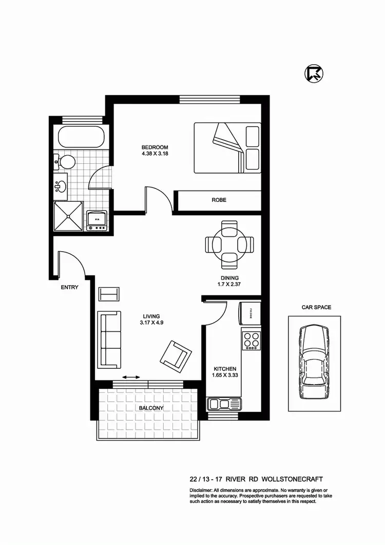 Floorplan of Homely apartment listing, 22/13-17 River Road, Wollstonecraft NSW 2065