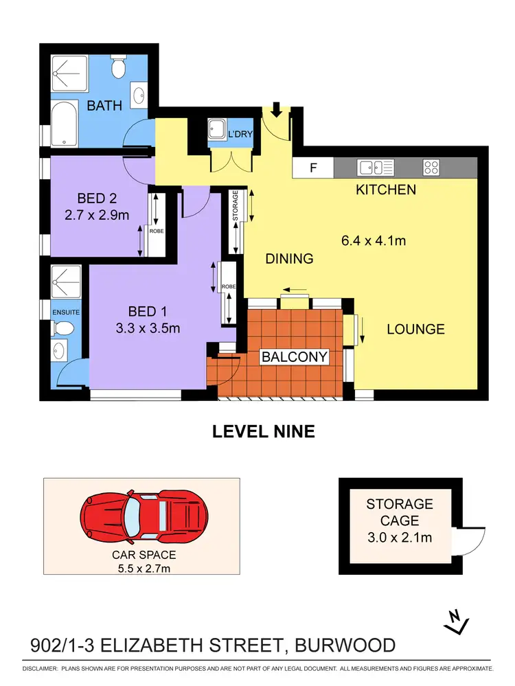 Floorplan of Homely apartment listing, 902/1-3 Elizabeth Street, Burwood NSW 2134