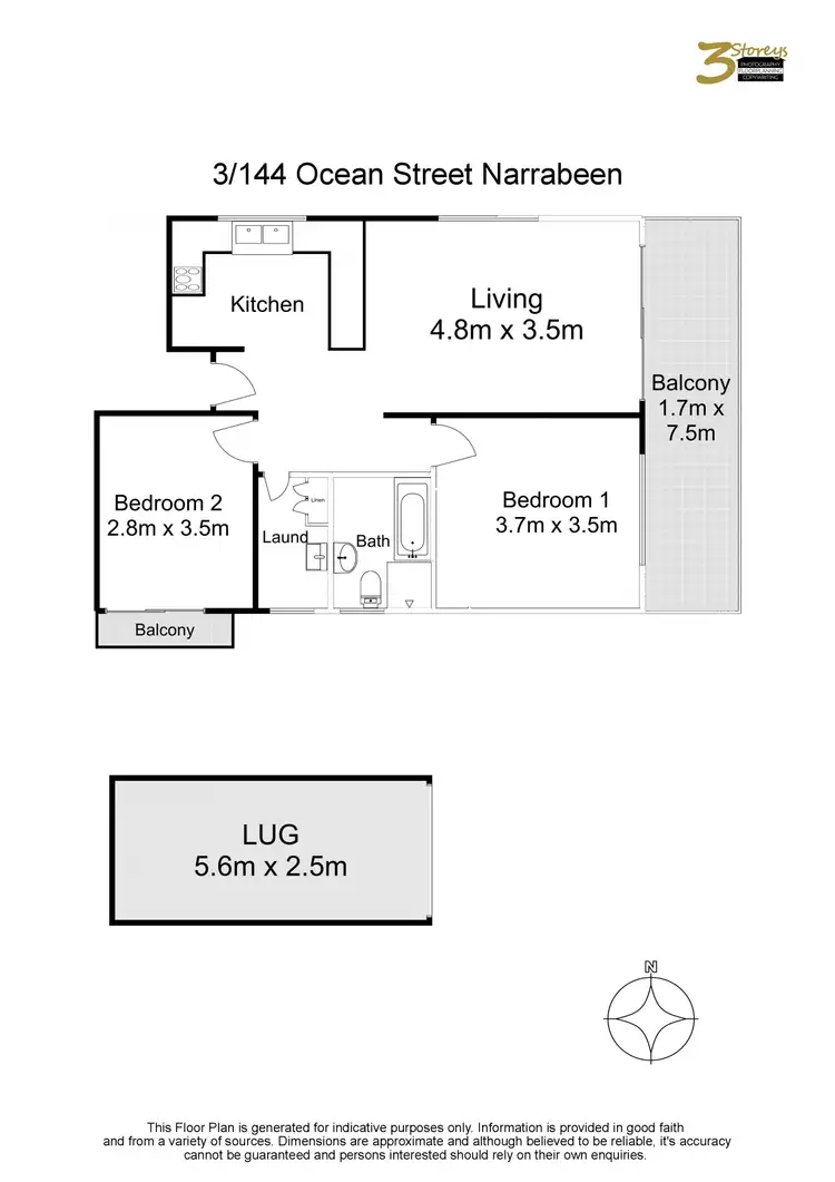 Floorplan of Homely apartment listing, 3/144 Ocean Street, Narrabeen NSW 2101