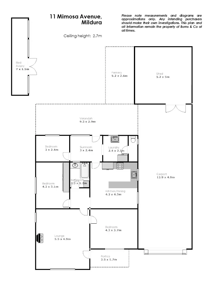 Floorplan of Homely house listing, 11 Mimosa Avenue, Mildura VIC 3500