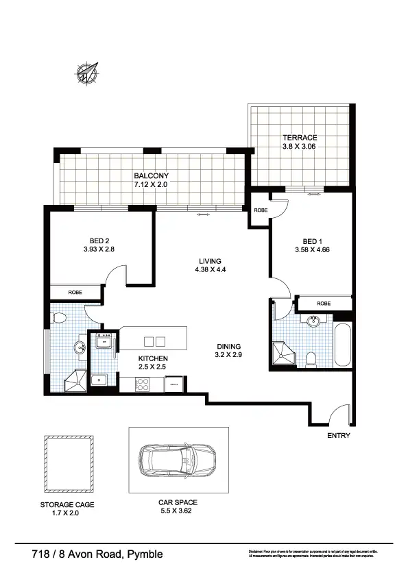 Floorplan of Homely apartment listing, 718/8 Avon Road, Pymble NSW 2073