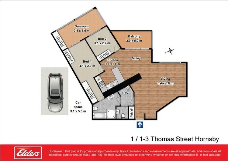 Floorplan of Homely apartment listing, 1/1-3 Thomas  St, Hornsby NSW 2077