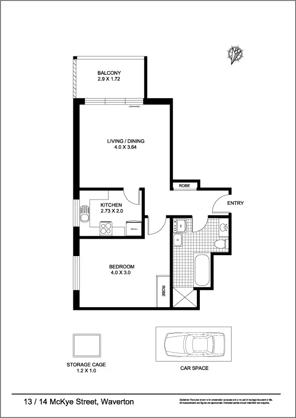 Floorplan of Homely apartment listing, 13/14 McKye Street, Waverton NSW 2060