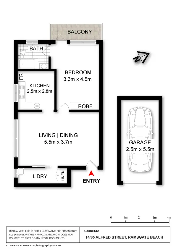 Floorplan of Homely unit listing, 14/65 Alfred Street, Ramsgate Beach NSW 2217