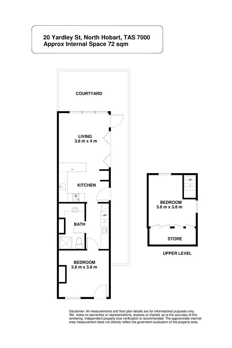 Floorplan of Homely townhouse listing, 20 Yardley Street, North Hobart TAS 7000