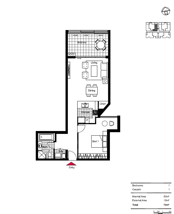 Floorplan of Homely unit listing, 203/16 Warburton Street, Gymea NSW 2227