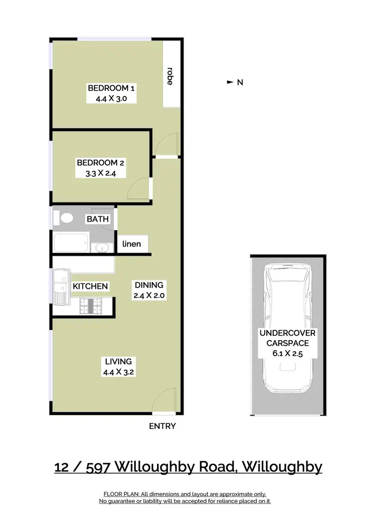 Floorplan of Homely unit listing, 12/597 Willoughby Road, Willoughby NSW 2068