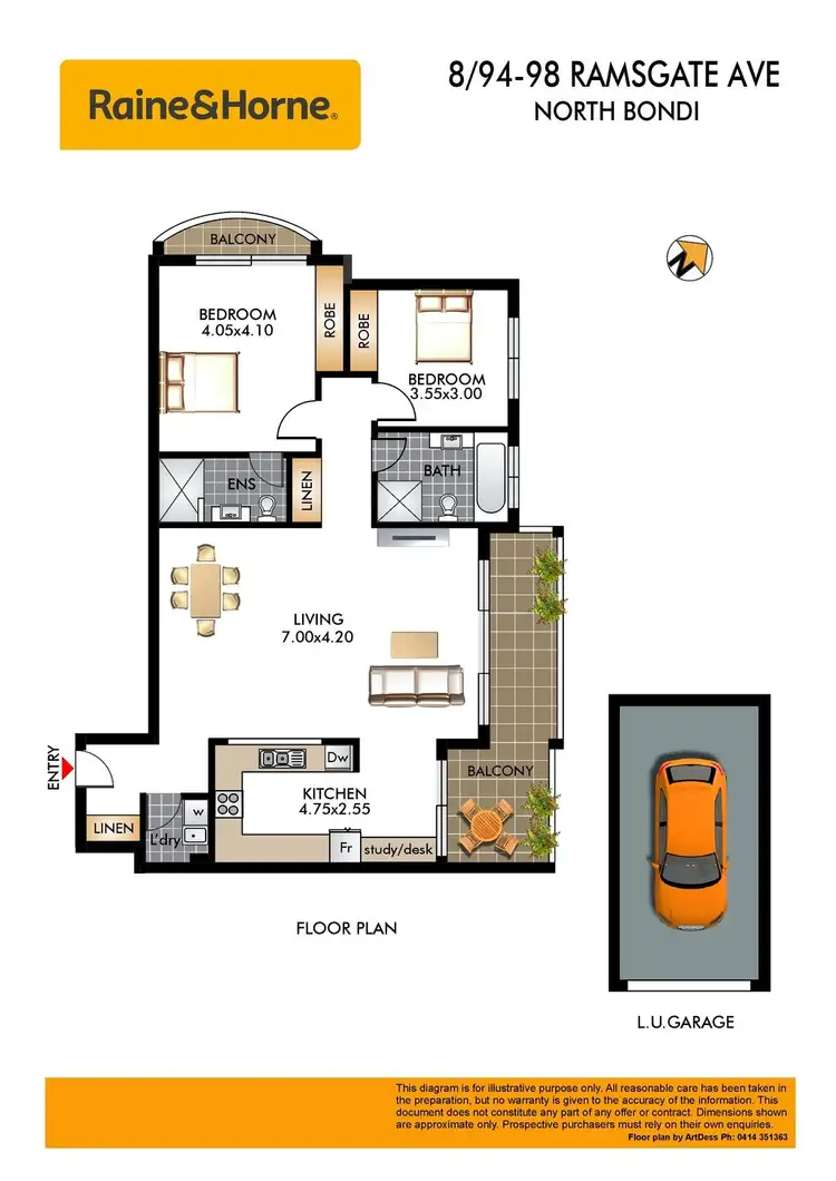 Floorplan of Homely apartment listing, 8/94-98 Ramsgate Avenue, Bondi Beach NSW 2026
