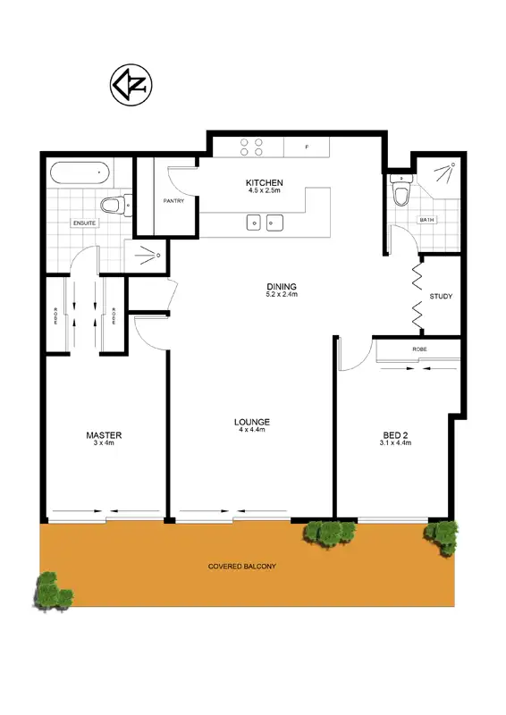 Floorplan of Homely apartment listing, 1004/90 George Street, Hornsby NSW 2077