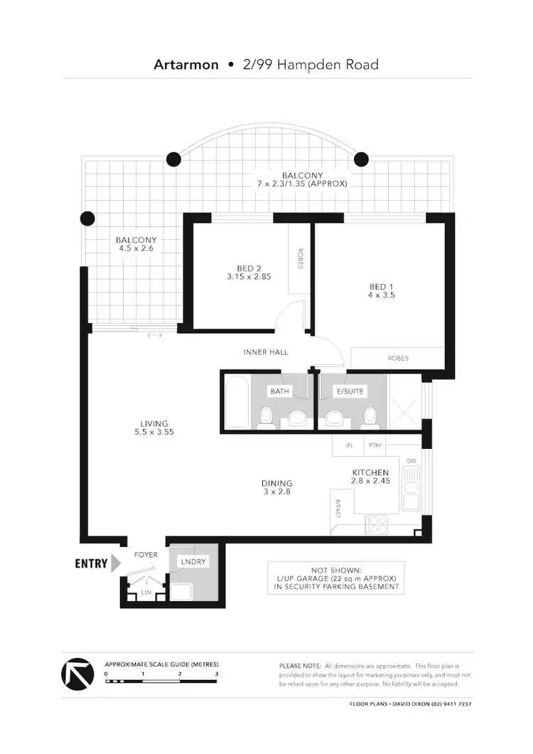 Floorplan of Homely unit listing, 2/99 Hampden Road, Artarmon NSW 2064