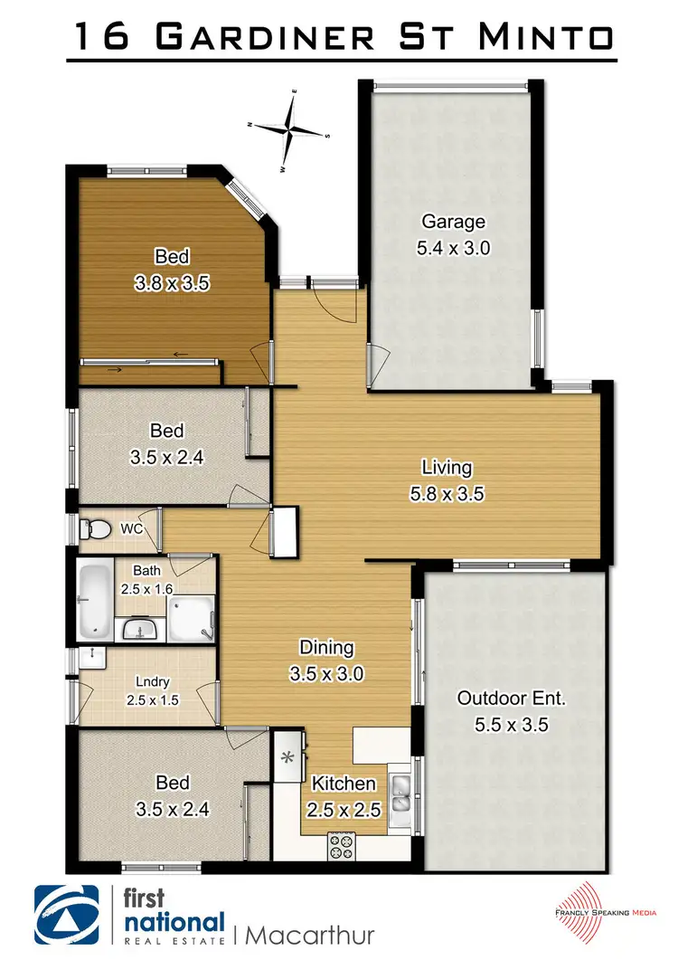 Floorplan of Homely house listing, 16 Gardiner Street, Minto NSW 2566