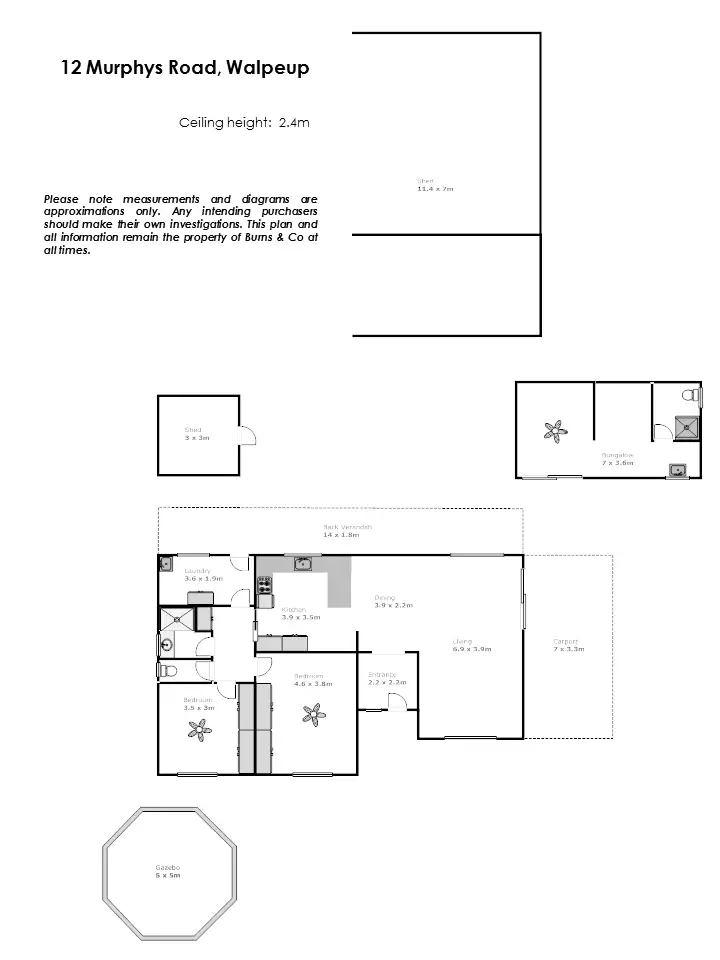 Floorplan of Homely house listing, 12 Murphys Road, Walpeup VIC 3507