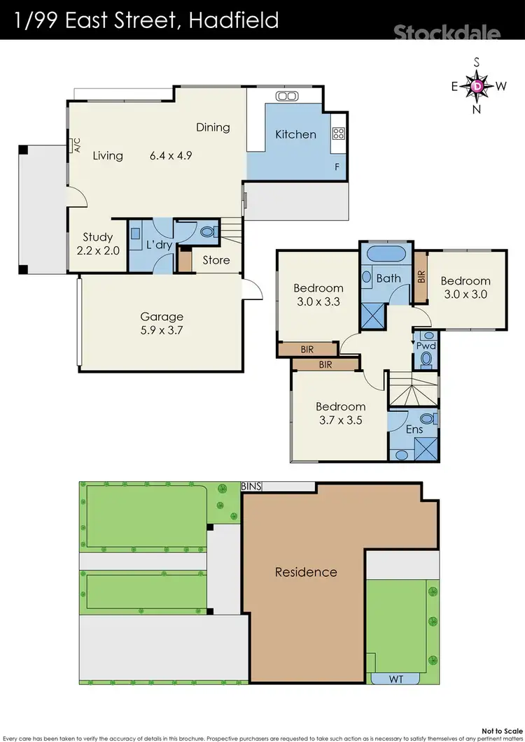 Floorplan of Homely townhouse listing, 1/99 East Street, Hadfield VIC 3046
