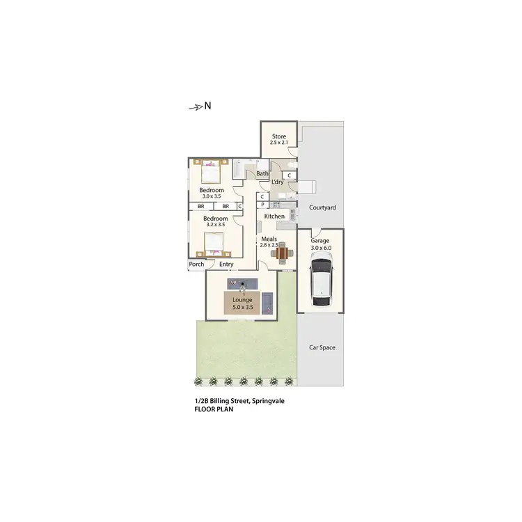 Floorplan of Homely house listing, 1/2B Billing Street, Springvale VIC 3171